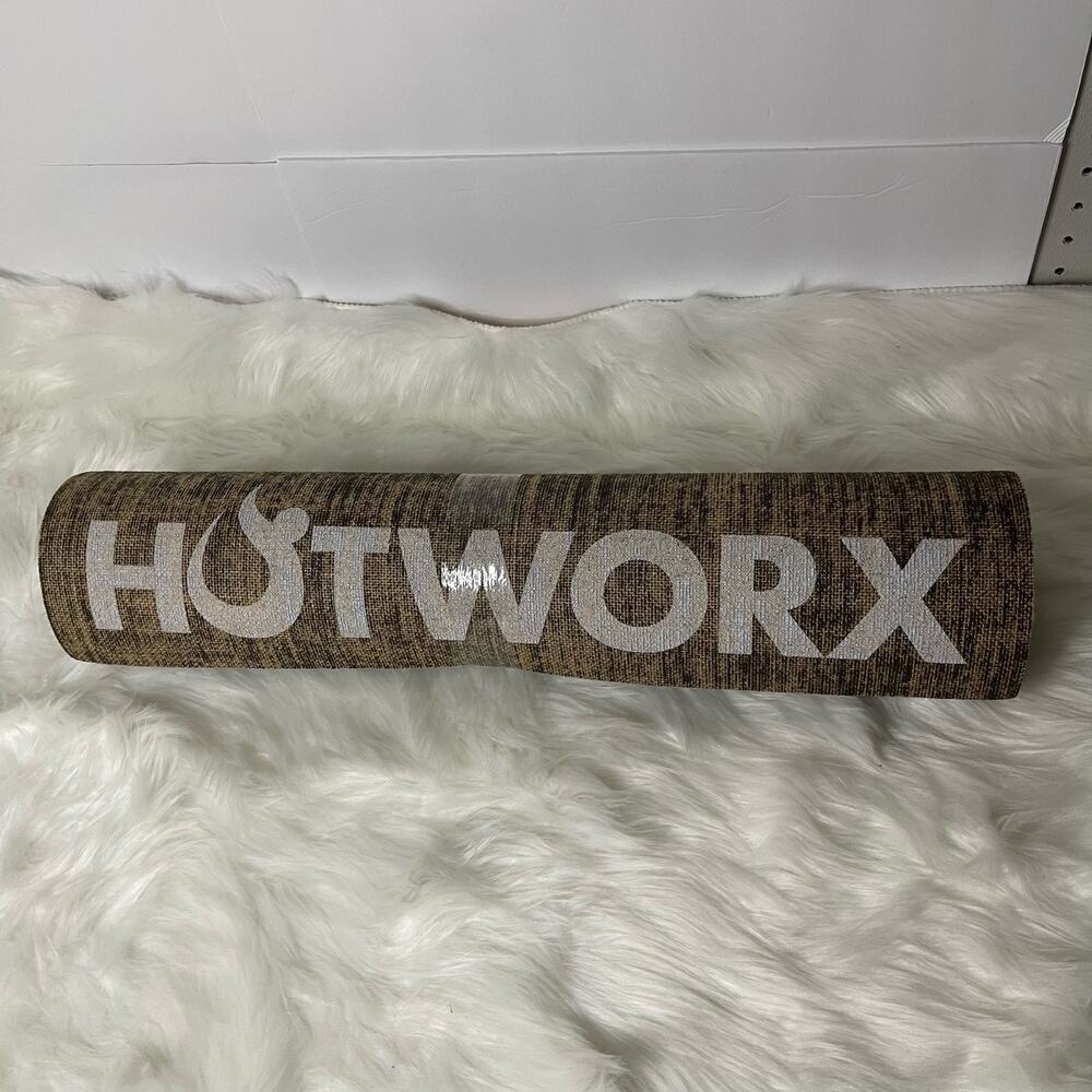 HOTWORX Yoga Mat Brown Hemp Fiber 72” x 24” Sauna Mat Gym Exercise Cushioned
